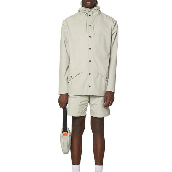 NWT RAINS Unisex Rain Jacket in Cement Size XL US 10-12 - Picture 4 of 6